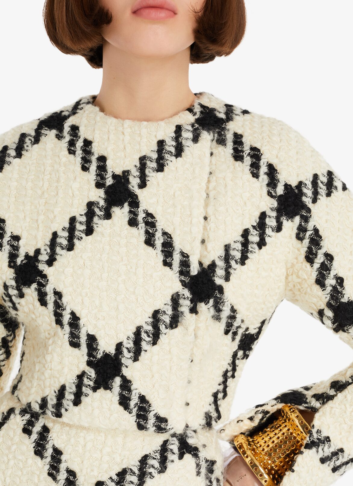 "Petite Veste" tailored jacket ALAÏA WHITE/BLACK "PETITE VESTE" TAILORED JACKET